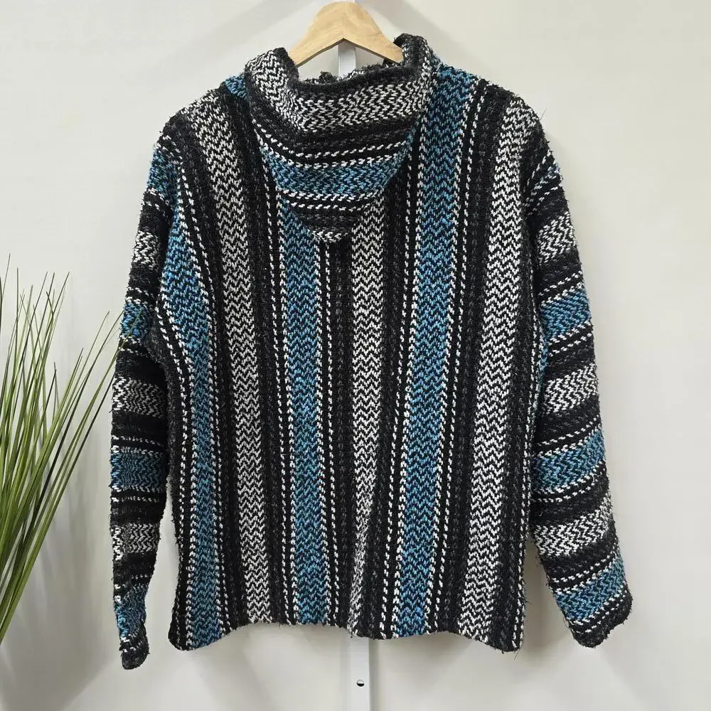 Baja Joe Striped Pullover Hoodie - Casual &‎ Cozy Sweater - Picture 2 of 3